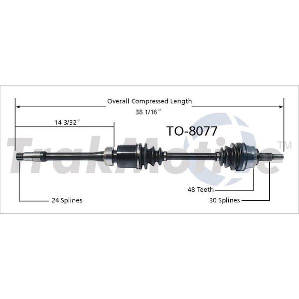 Surtrack Axle Cv Axle Shaft, To-8077 TO-8077 - main